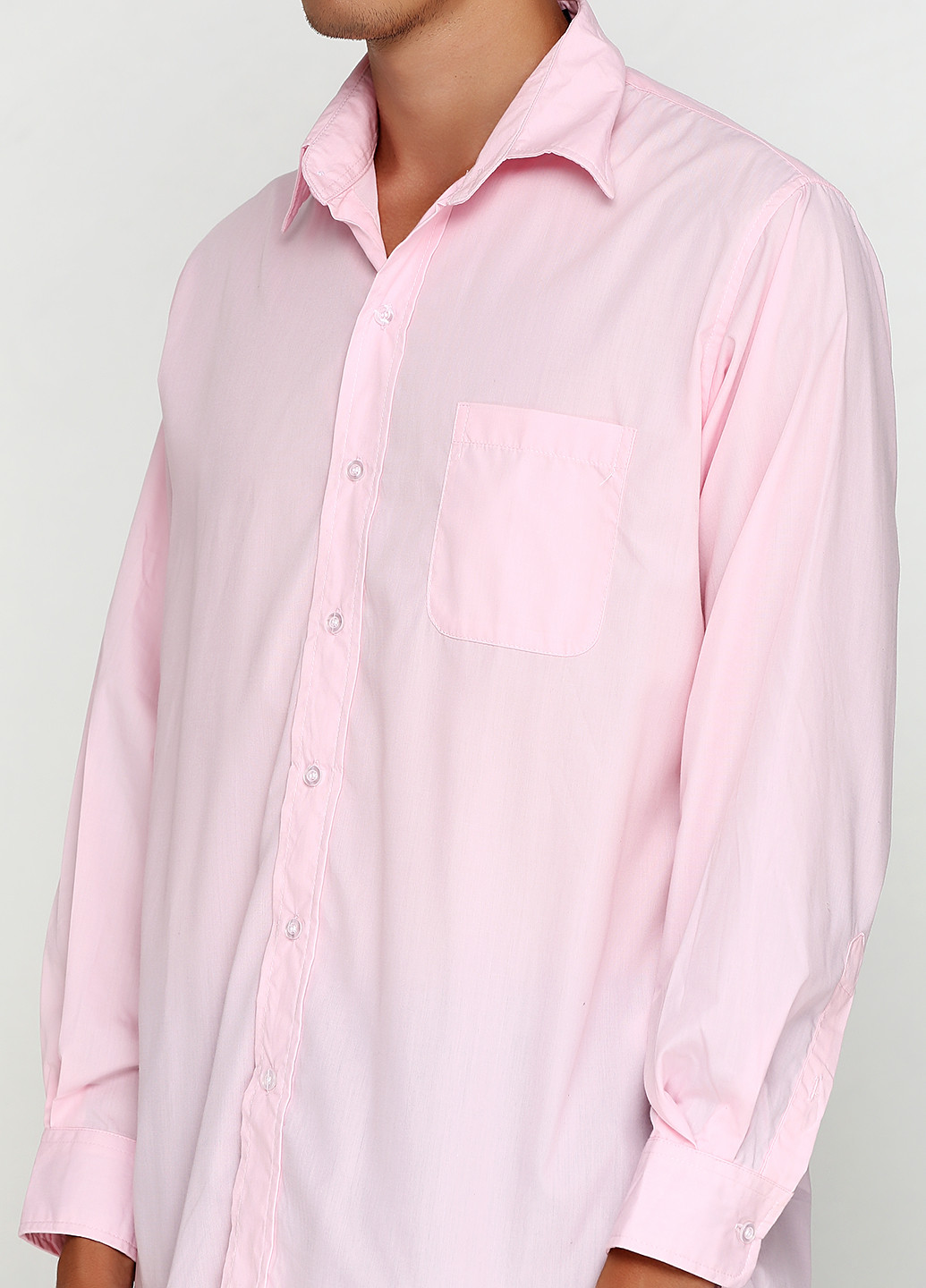 Светло-розовая кэжуал рубашка однотонная Lee Cooper с длинным рукавом