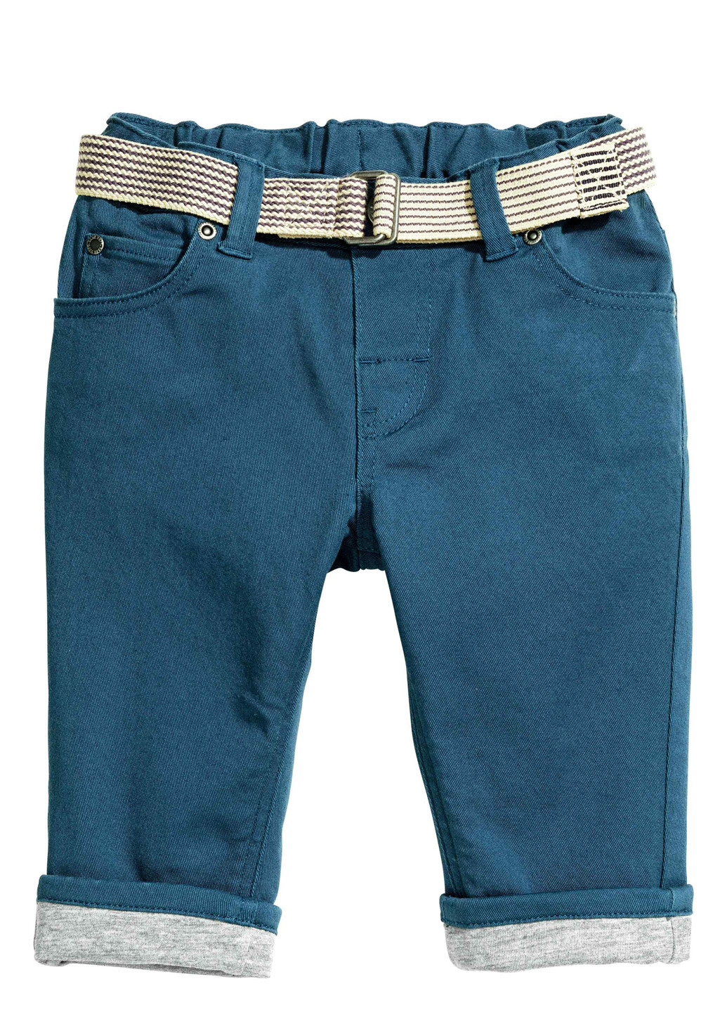 Синие кэжуал демисезонные брюки прямые H&M