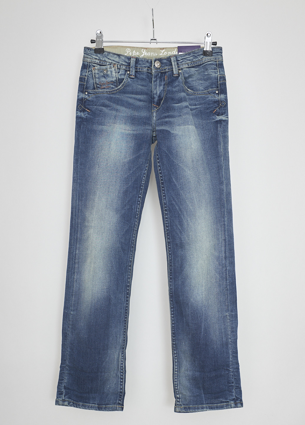 Голубые демисезонные со средней талией джинсы Pepe Jeans