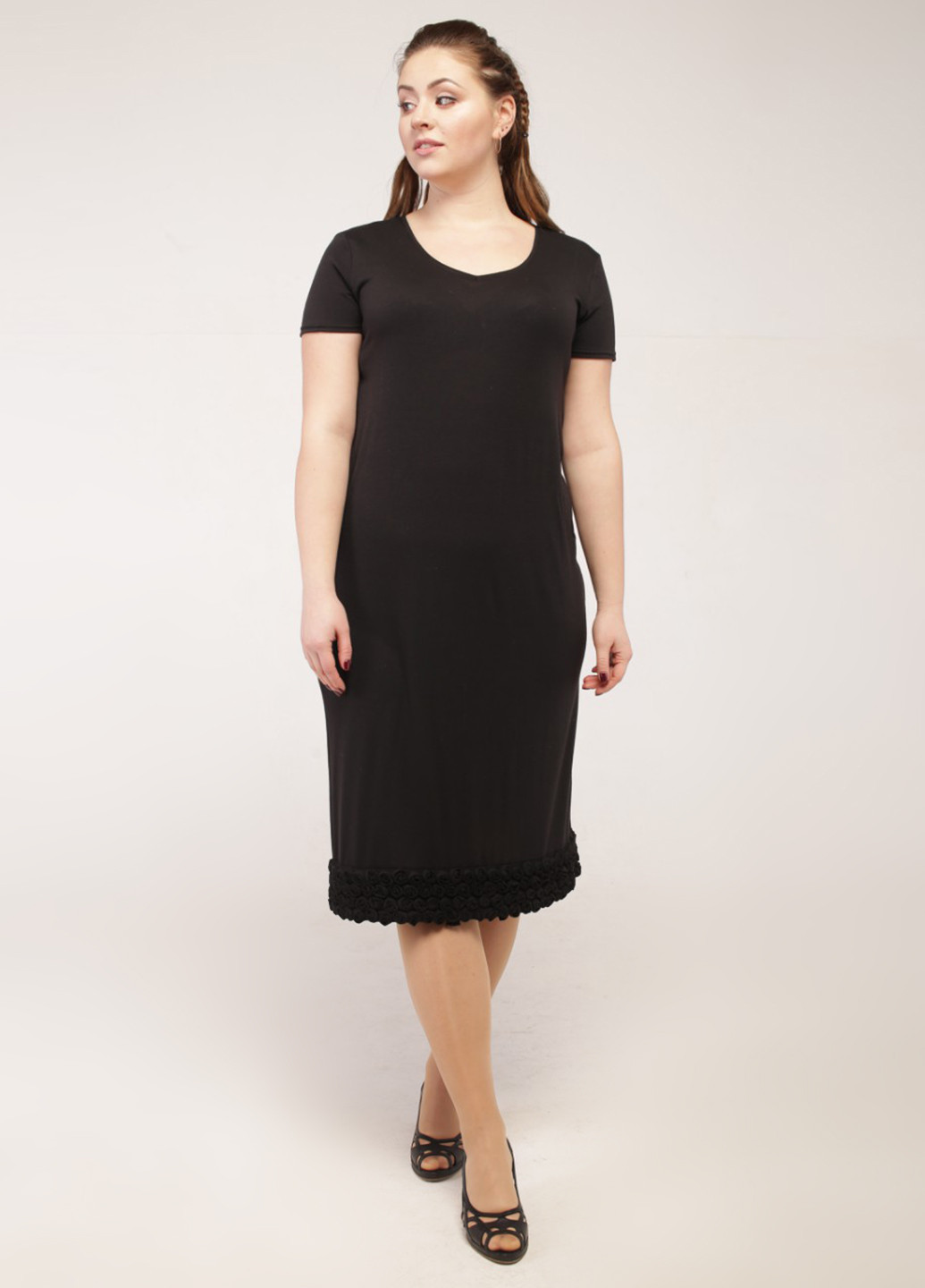 Черное кэжуал платье Maxiline однотонное