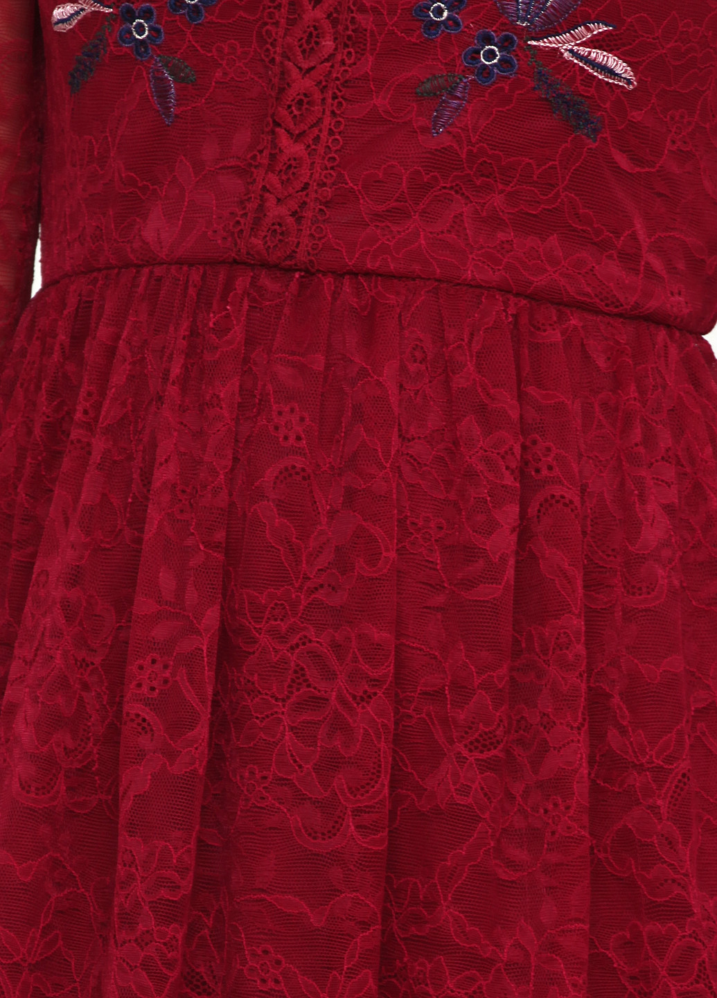 Бордовое кэжуал платье клеш Francesca's однотонное