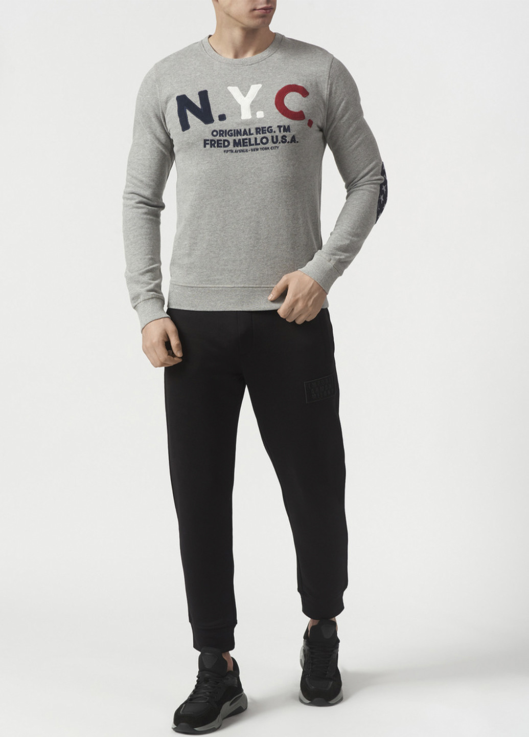 Сірий демісезонний джемпер Fred Mello