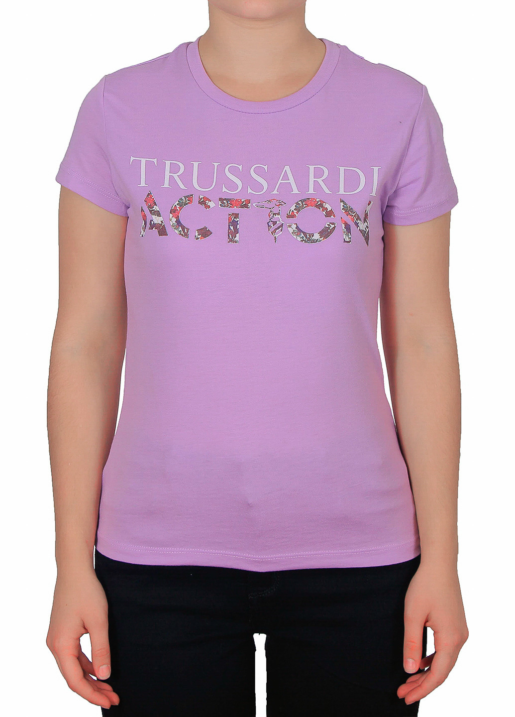 Фиолетовая летняя футболка Trussardi Action