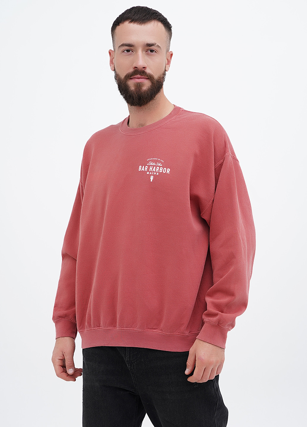 Темно-рожевий світшот Yesterdays напис без декору (307174816)