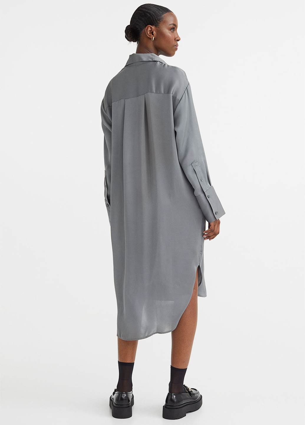 Сіра кежуал сукня сорочка H&M однотонна