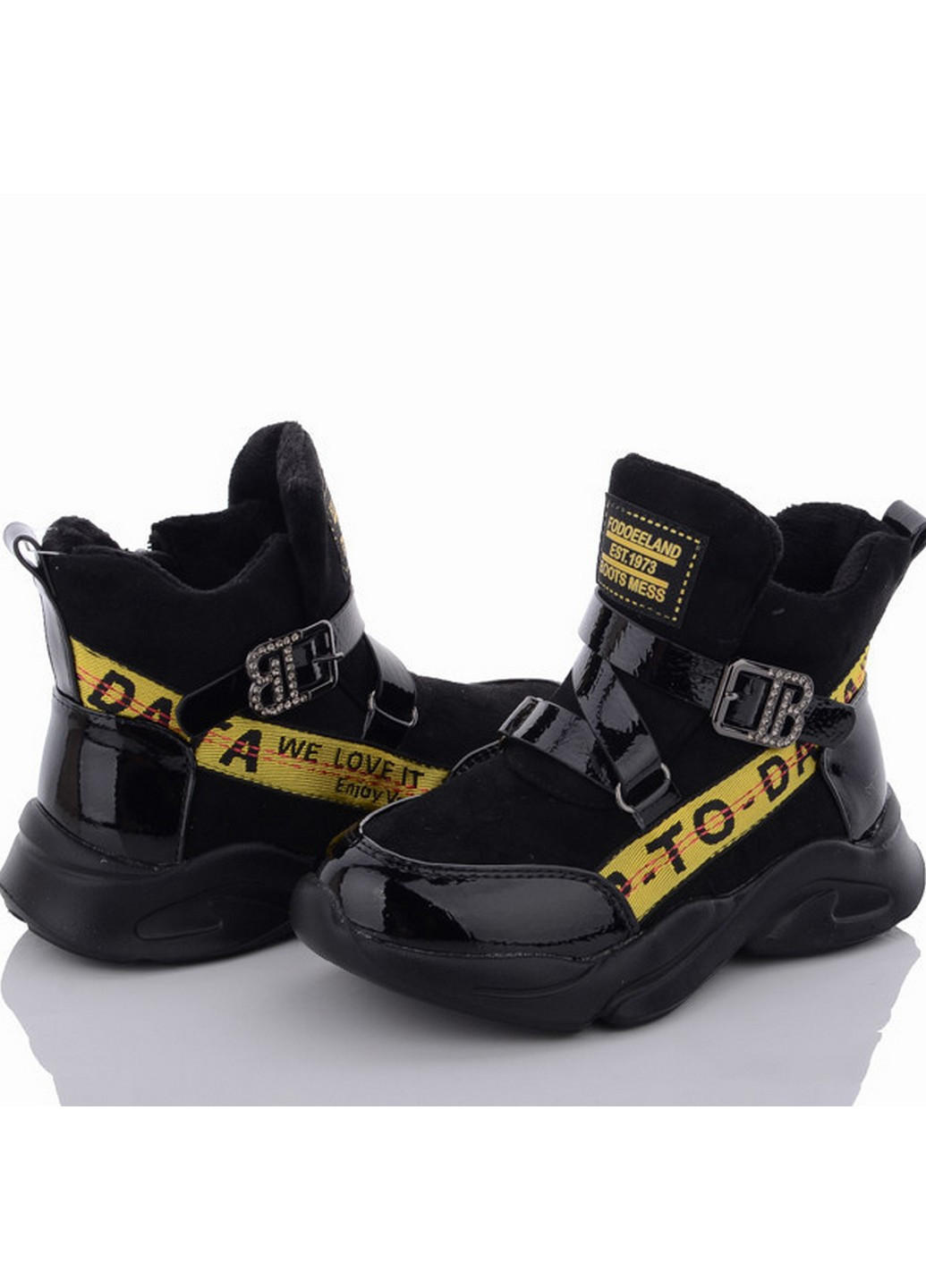 Черные кэжуал осенние демисезонные ботинки fg905-2h черно-жёлтый Kimbo