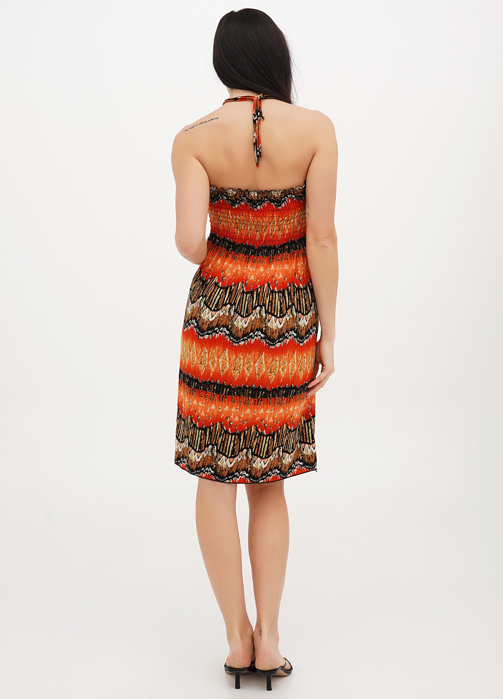 Комбинированное кэжуал платье а-силуэт TATU с абстрактным узором