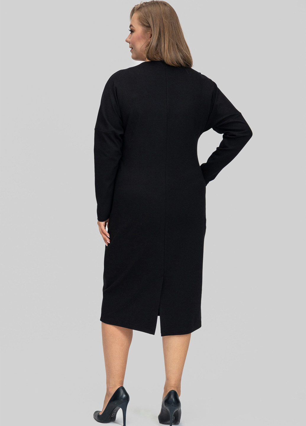 Черное кэжуал платье силуэтная A'll Posa однотонное