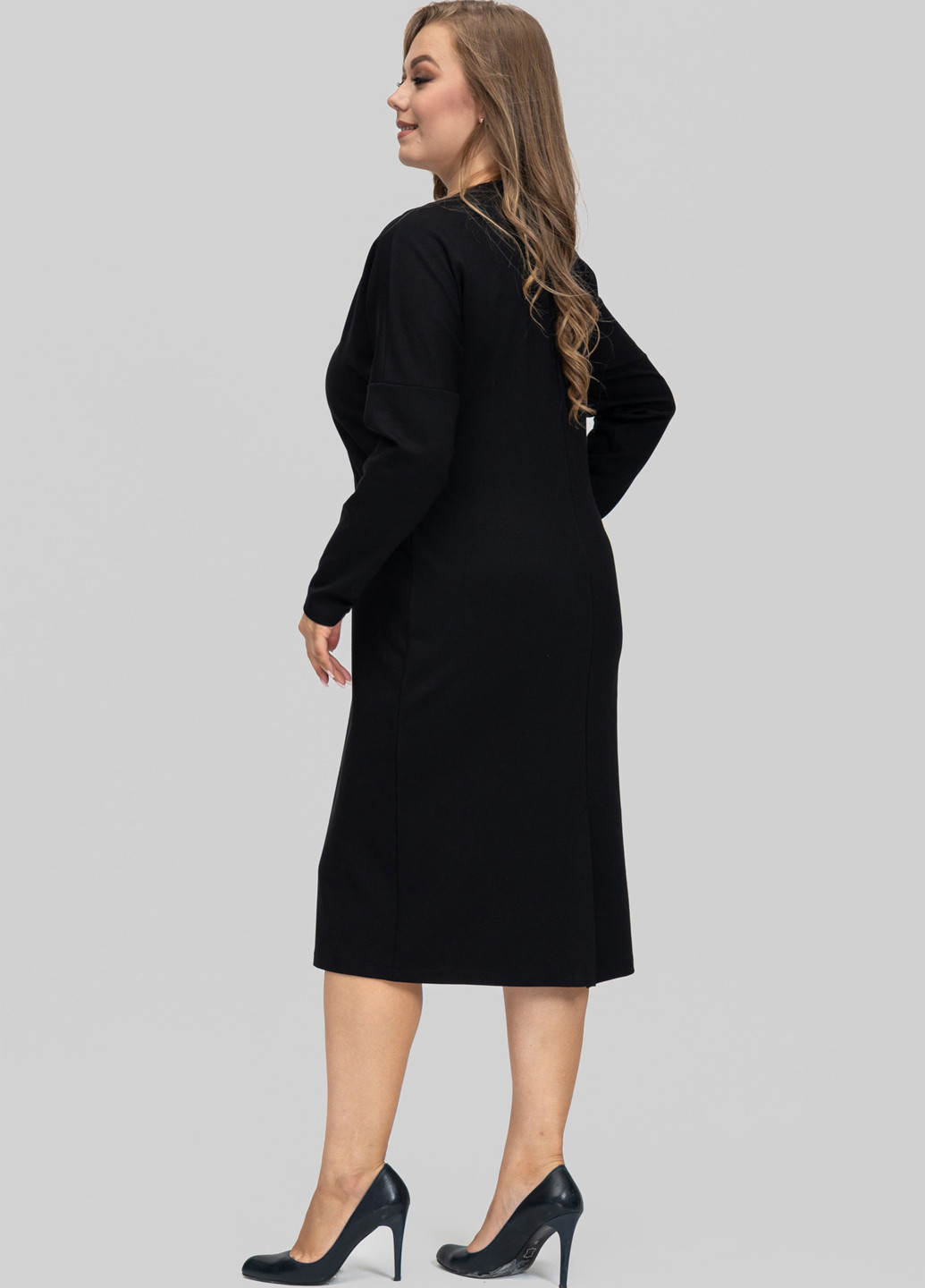 Черное кэжуал платье силуэтная A'll Posa однотонное