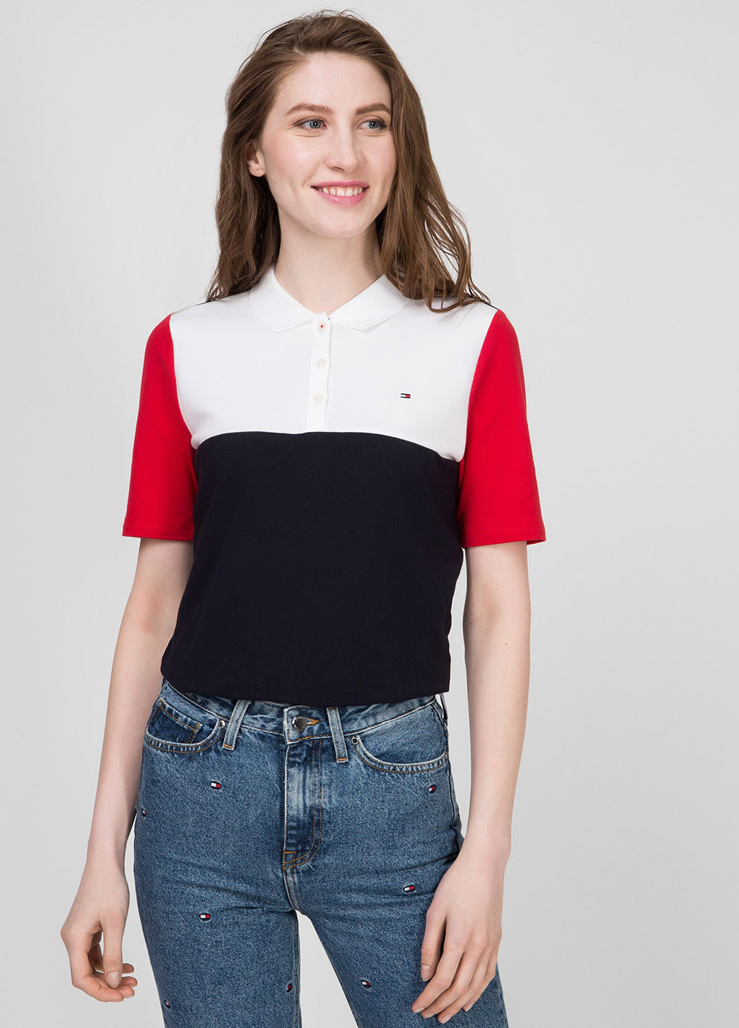 Цветная женская футболка-поло Tommy Hilfiger с логотипом