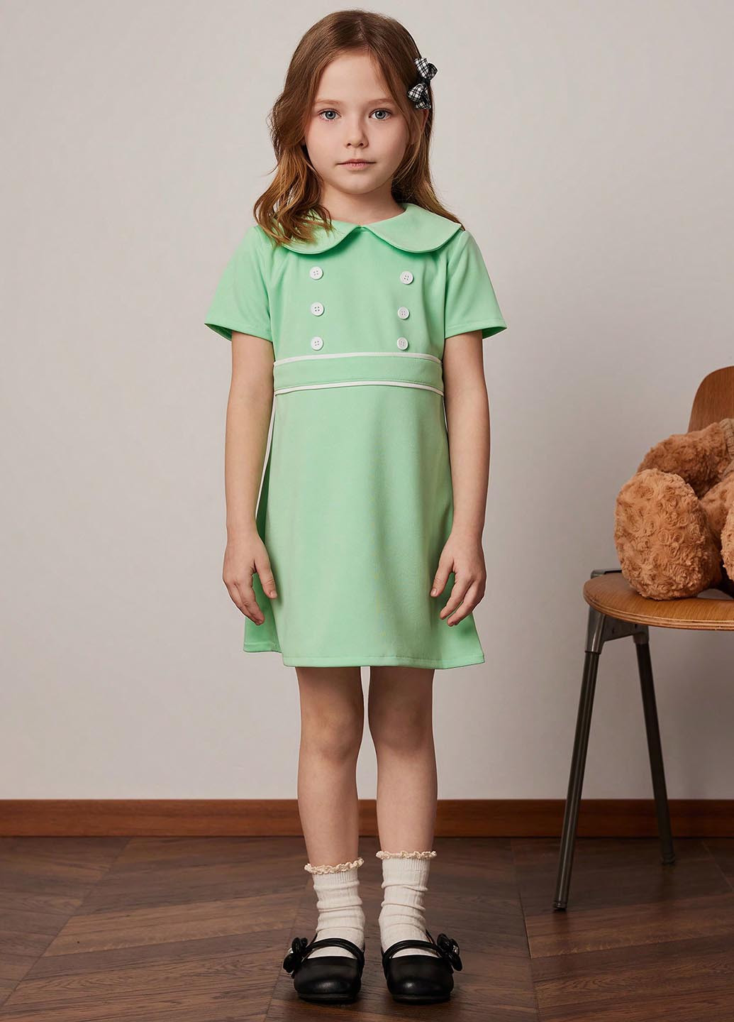 Светло-зелёное платье SHEIN (346395884)