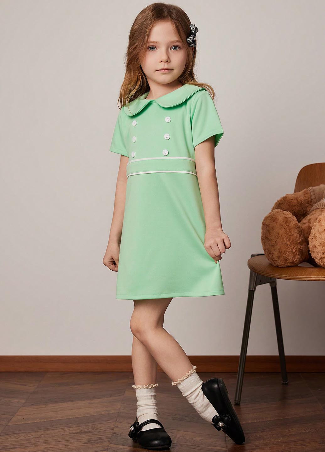 Светло-зелёное платье SHEIN (346395884)