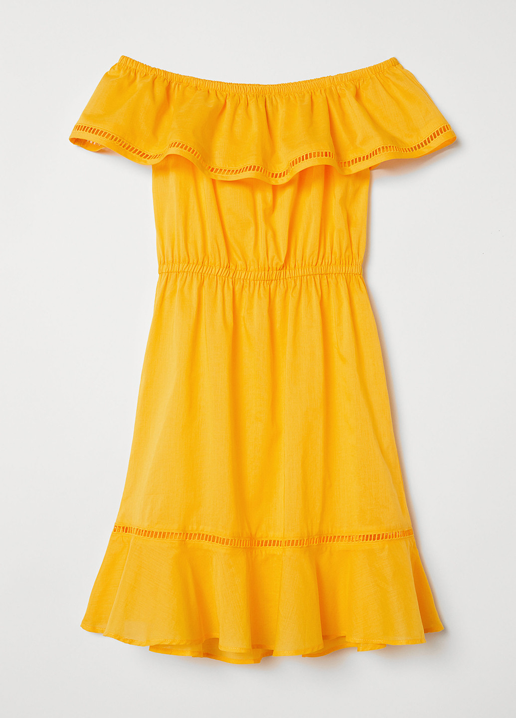 Жовтий кежуал плаття, сукня кльош H&M однотонна