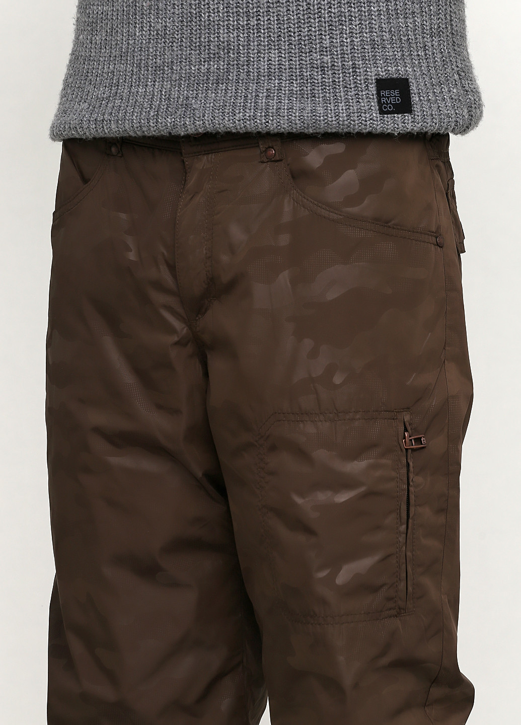 Темно-коричневые спортивные зимние прямые брюки Finn Flare