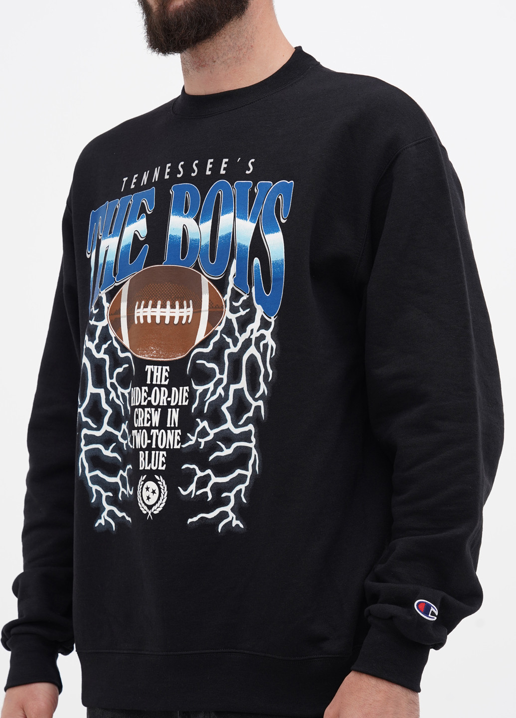 Черный свитшот Champion рисунок нашивки (305788333)