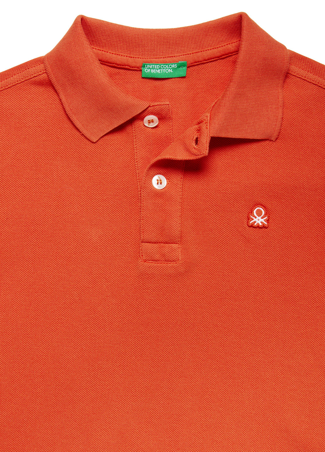 Оранжевая детская футболка-поло для мальчика United Colors of Benetton с логотипом