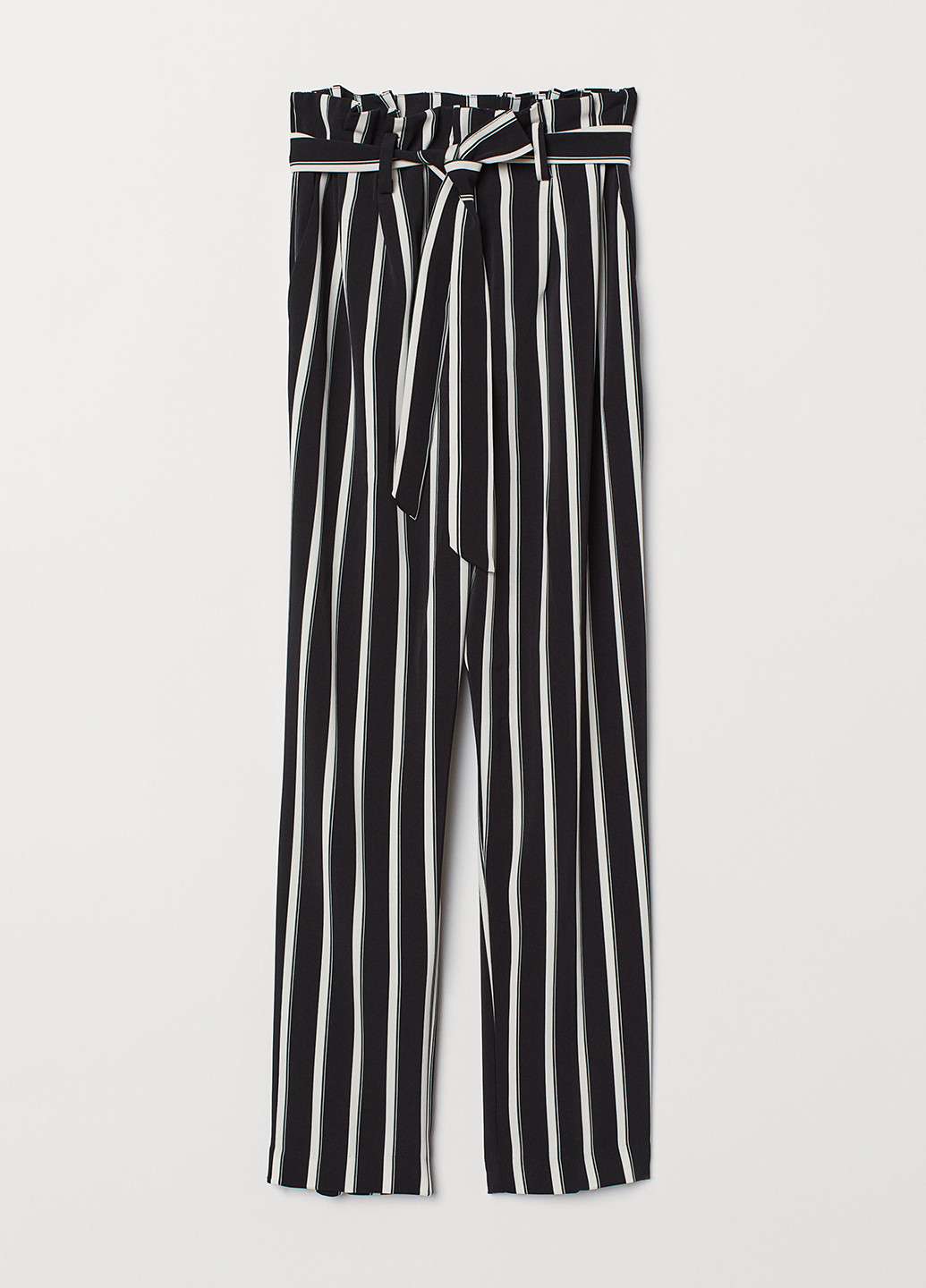 Черно-белые кэжуал демисезонные палаццо брюки H&M