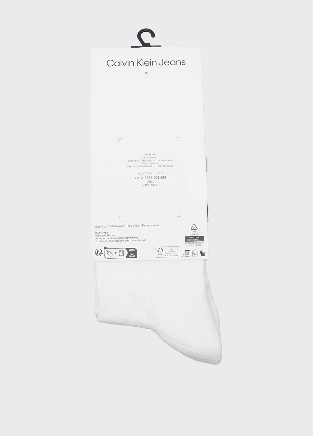 Білі шкарпетки Calvin Klein Jeans логотипи (366302383)