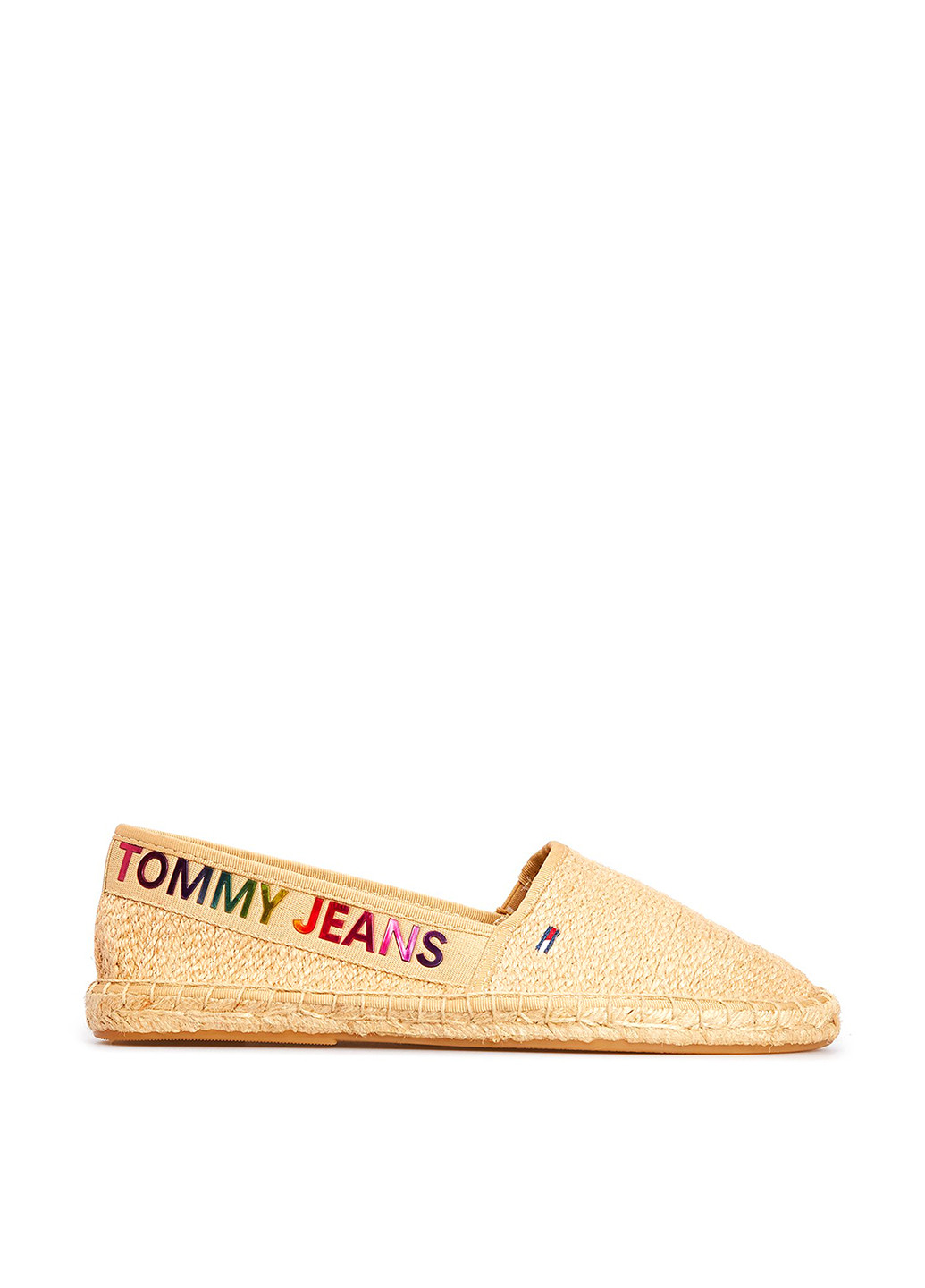 Бежевые эспадрильи Tommy Jeans с логотипом на плетеной подошве