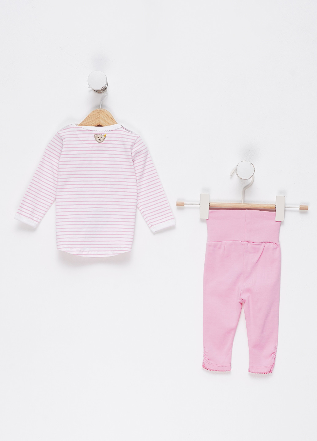 Рожевий демісезонний комплект (лонгслів, брюки) Steiff