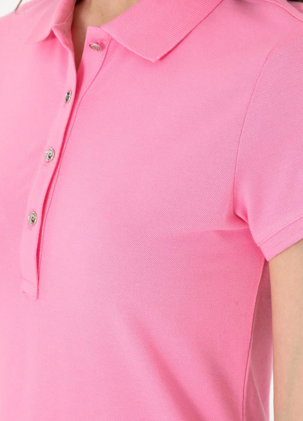 Розовая женская футболка-поло Pierre Cardin однотонная