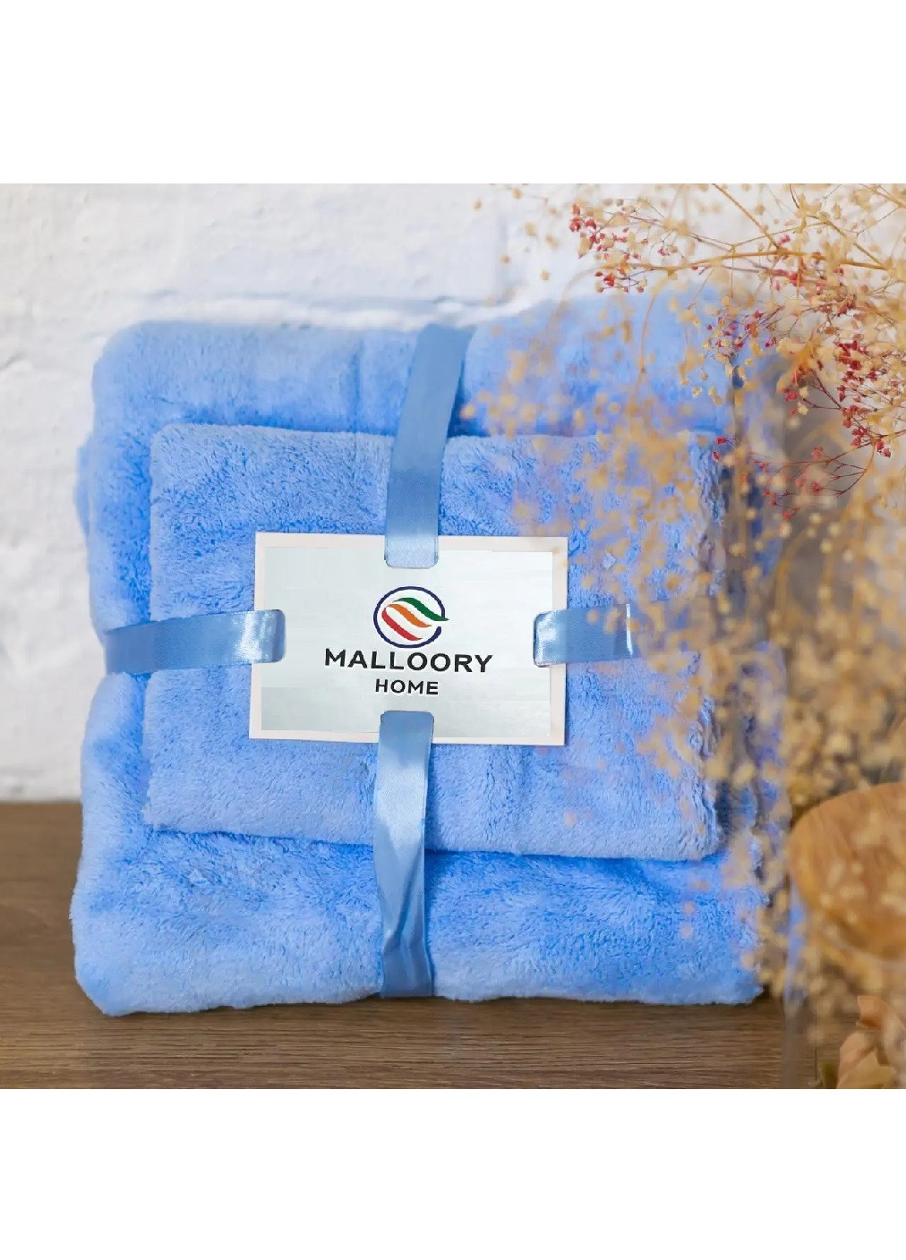 Unbranded подарочный набор полотенец из микрофибры для бани для лица (473776-prob) голубой однотонный голубой производство -