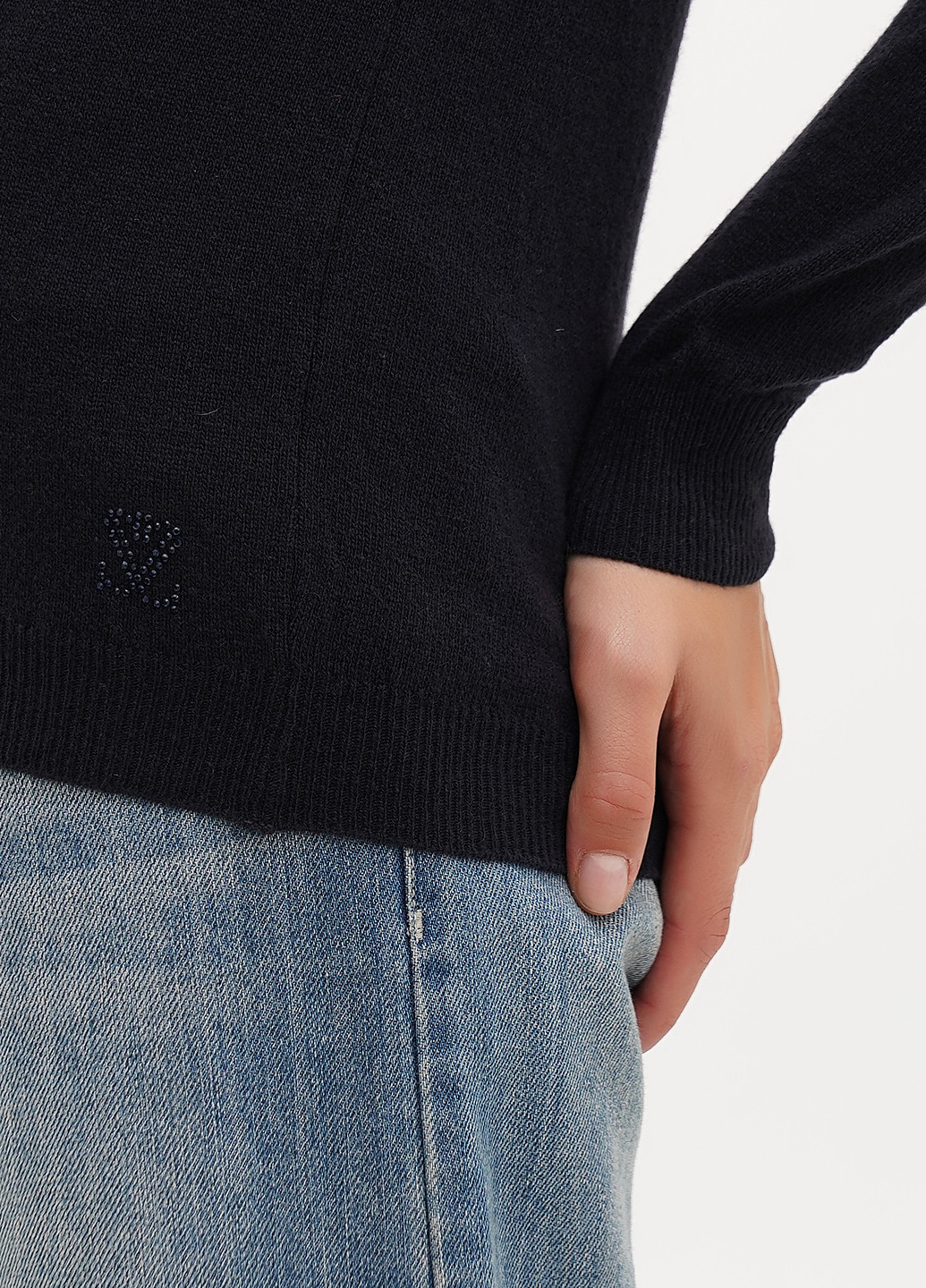 Темно-синий демисезонный пуловер пуловер Sassofono