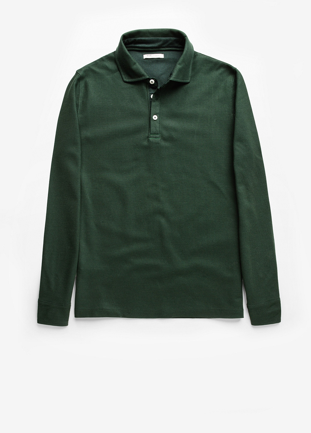 Темно-зеленая футболка-поло для мужчин Mango однотонная