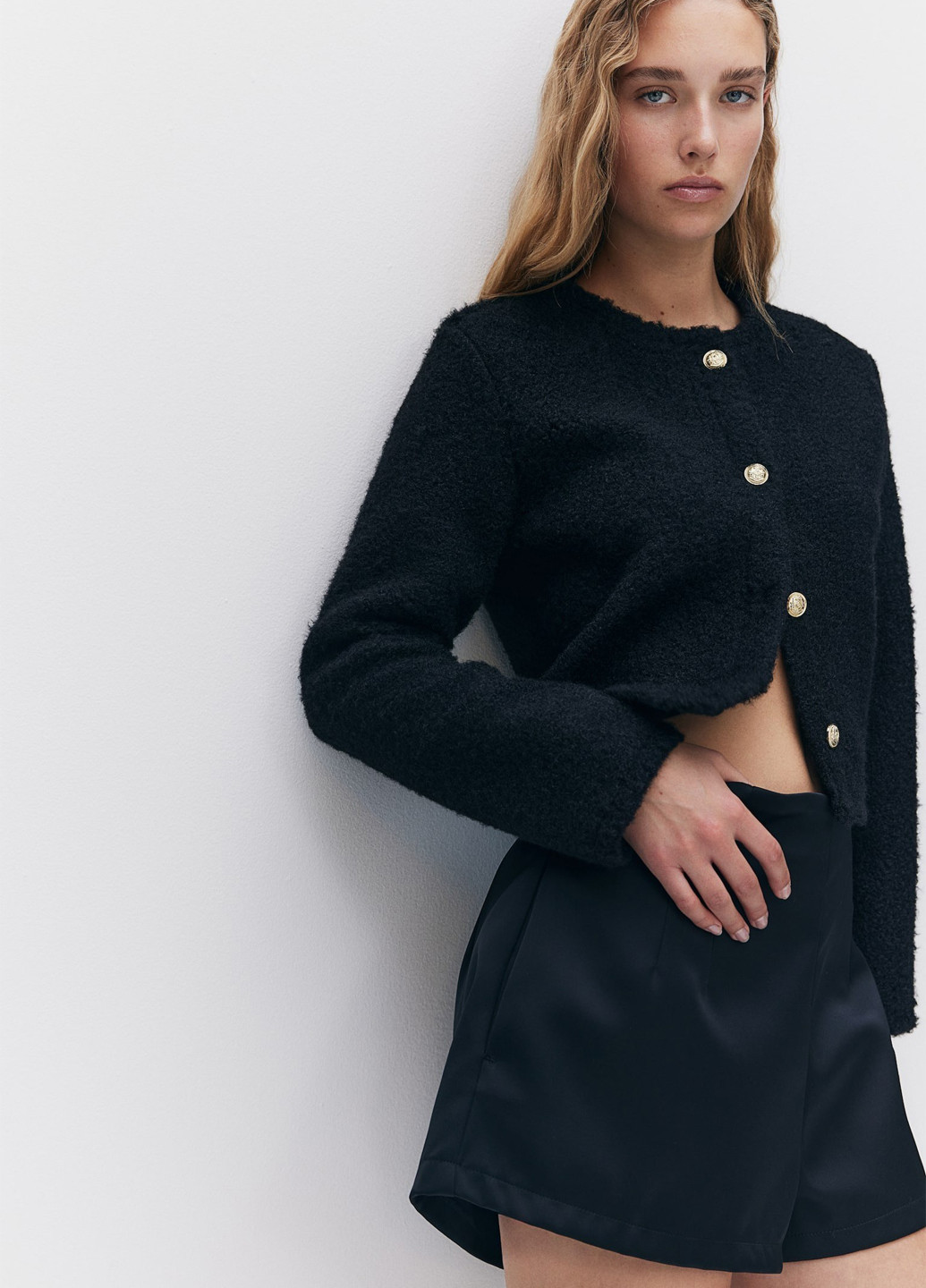 Черный демисезонный кардиган H&M