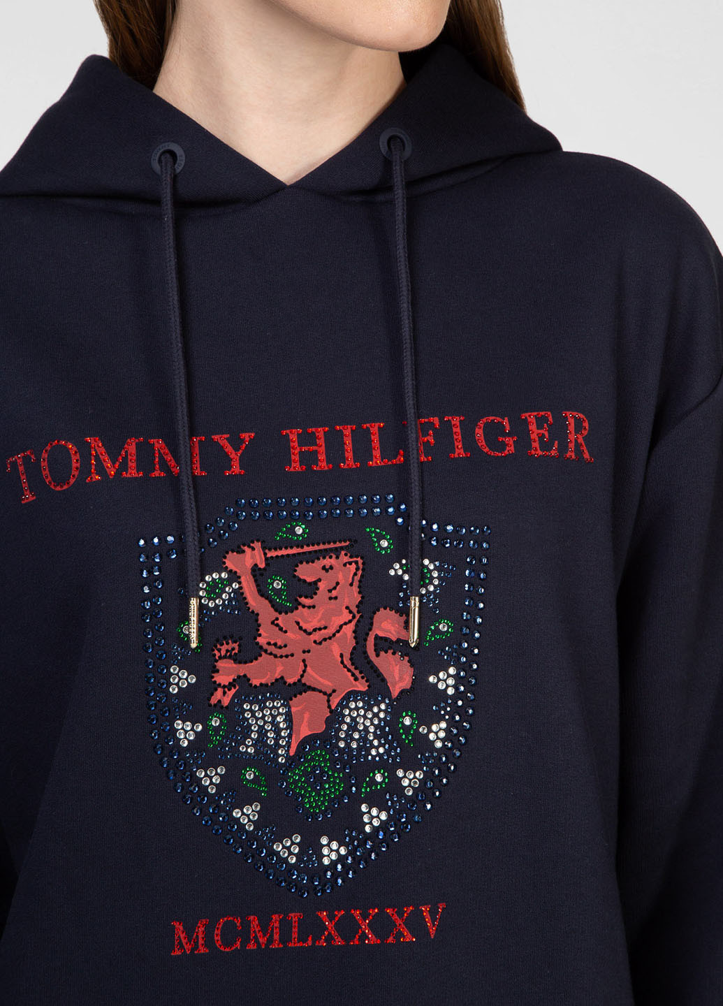 Синя кежуал сукня сукня-худі Tommy Hilfiger з малюнком