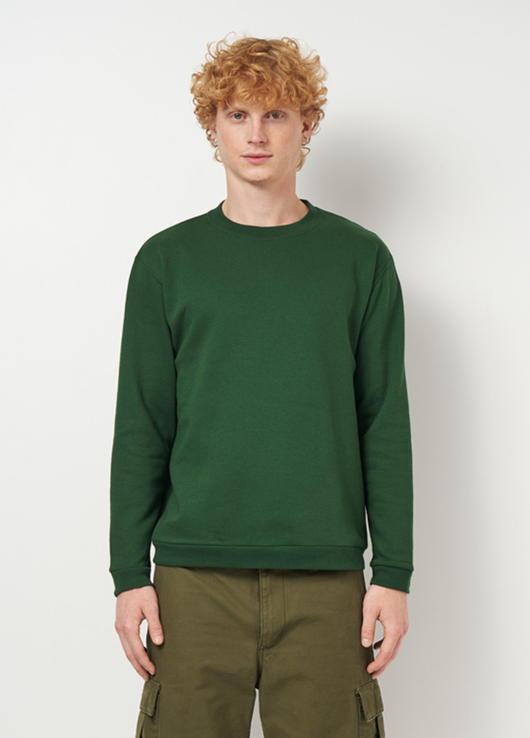 Темно-зеленый свитшот Sol's однотонный без декора (304674841)