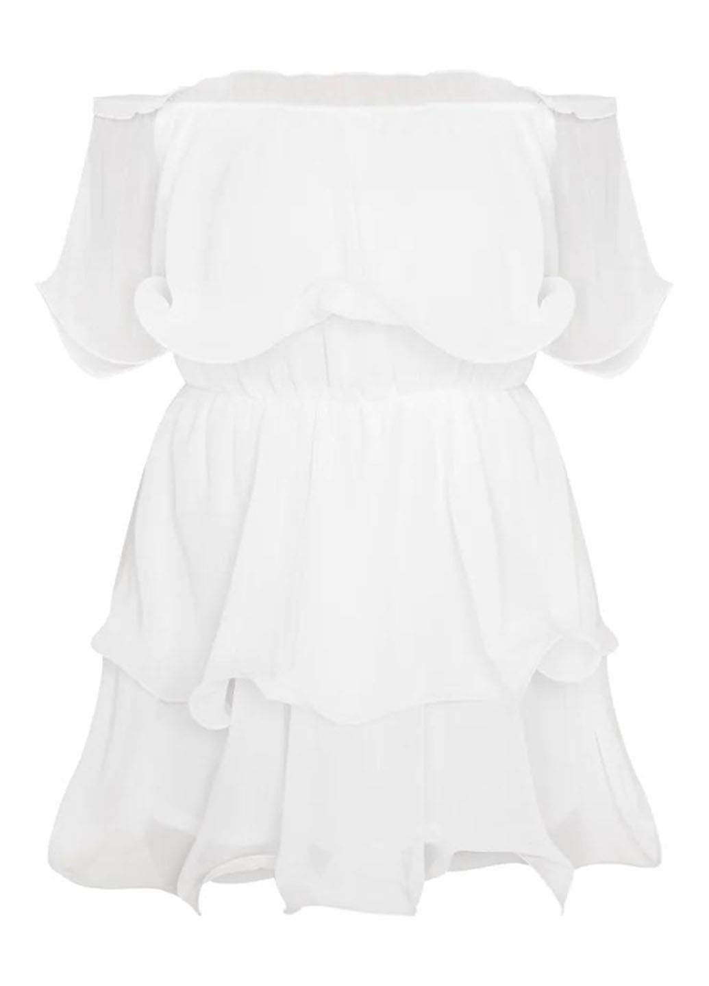 Білий кежуал сукня з відкритими плечима PrettyLittleThing однотонна