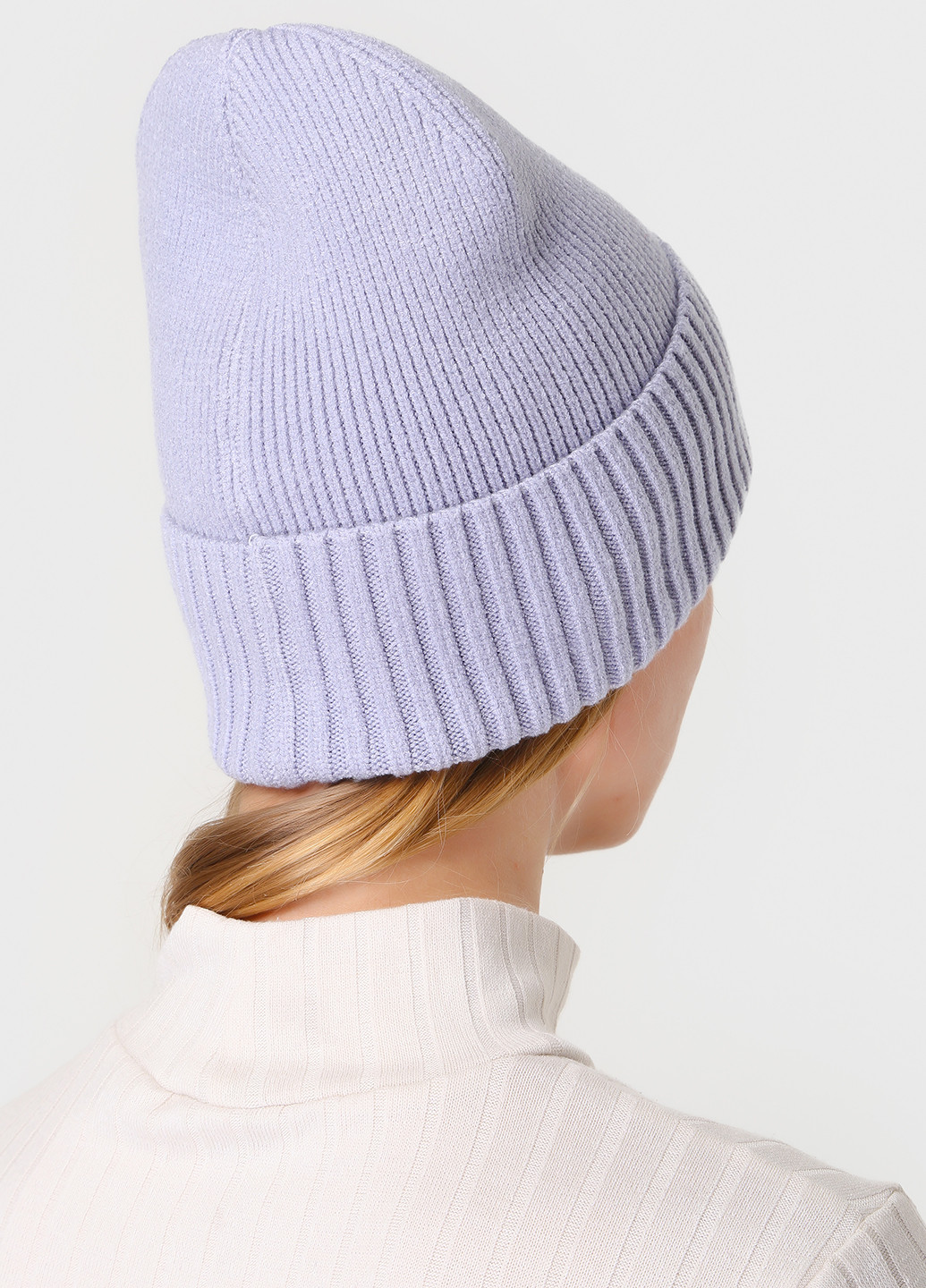 Теплая зимняя женская кашемировая шапка с отворотом без подкладки 500008 DeMari (244712897)