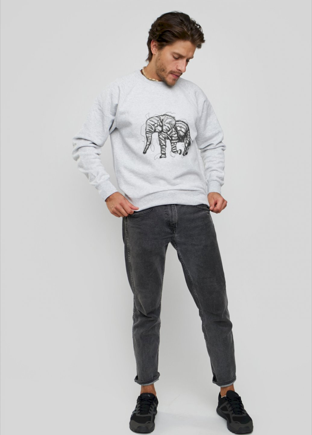 Серый свитшот мужской YAPPI рисунок (251424188)