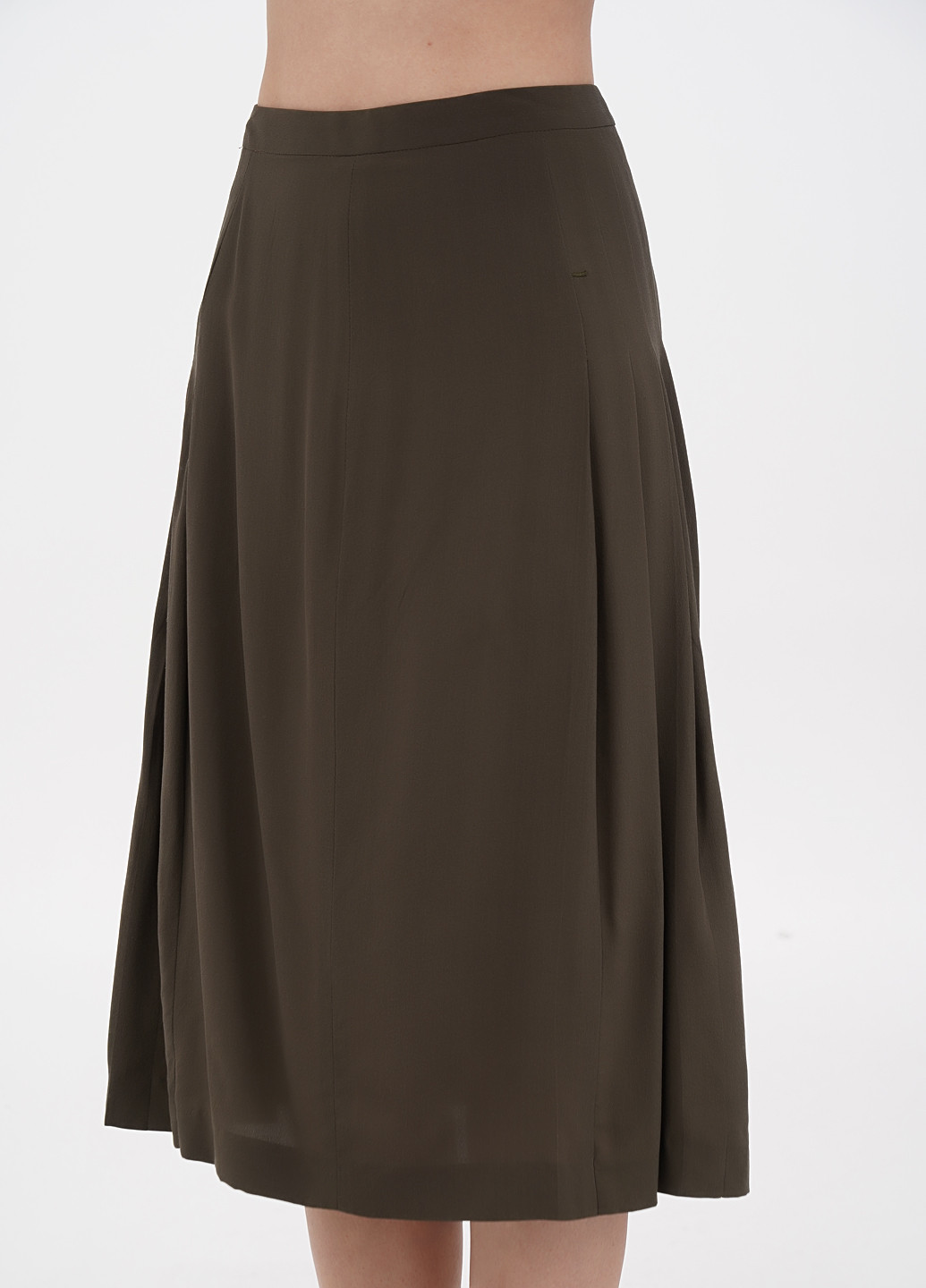 Оливковая (хаки) кэжуал однотонная юбка Ralph Lauren клешированная