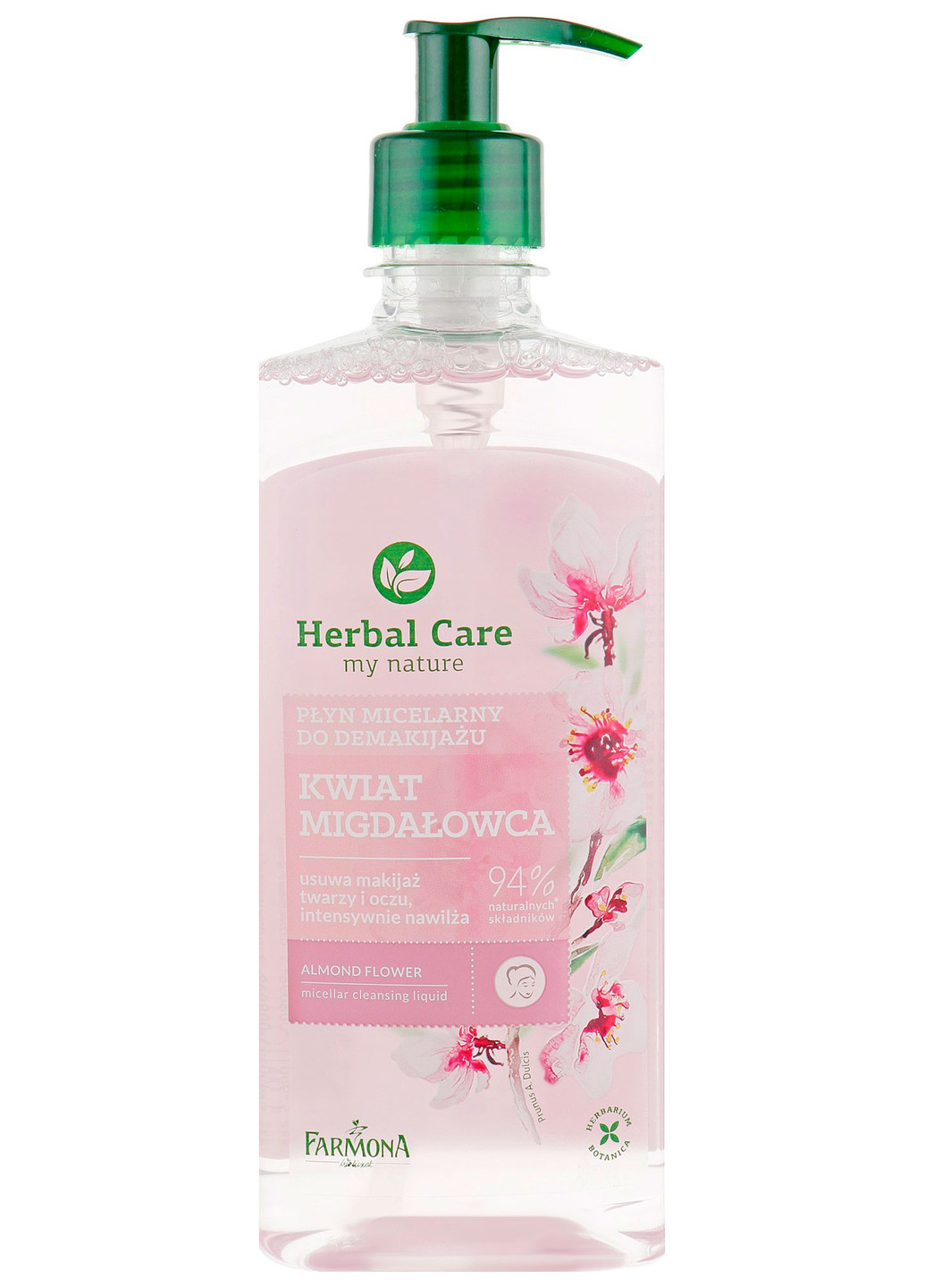 Мицеллярная вода "Квітка мигдалю" Herbal Care Almond Flower Micellar Cleansing Liquid, 400 мл Farmona (202412626)