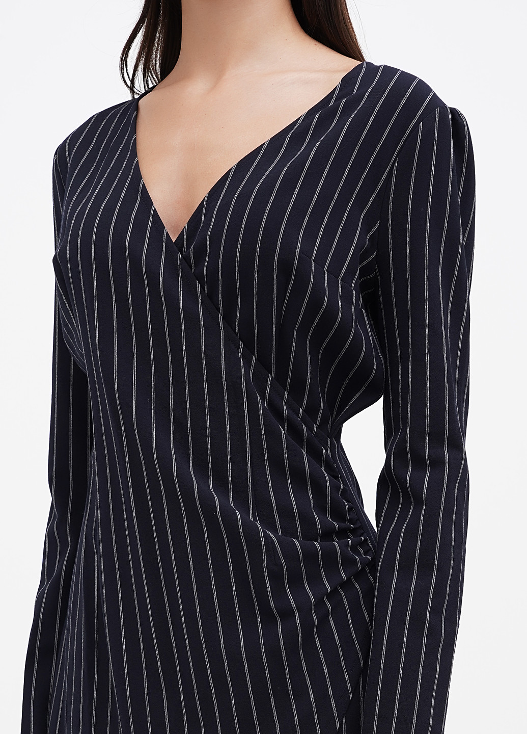 Синее кэжуал платье Sassofono в полоску