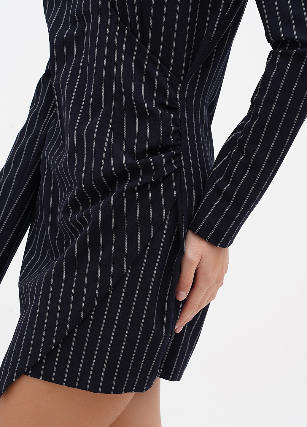 Синее кэжуал платье Sassofono в полоску