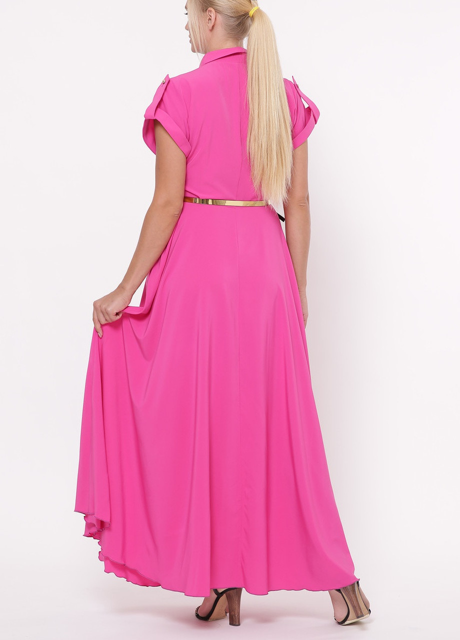 Розовое кэжуал платье muar алена розовое 0143 Vlavi однотонное