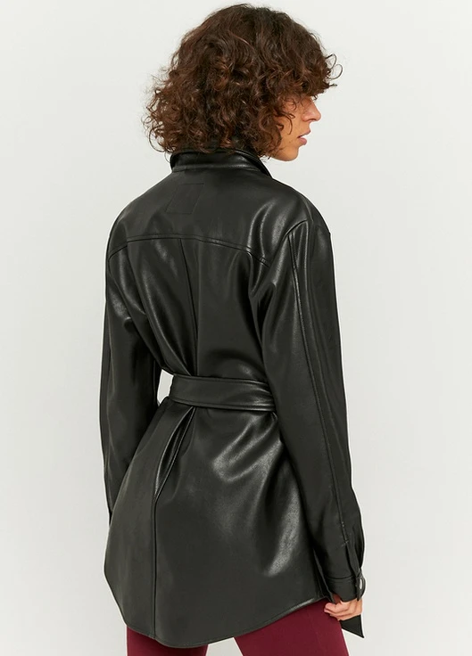 Черная летняя куртка Tally Weijl Coats - KNIT PU JACKET