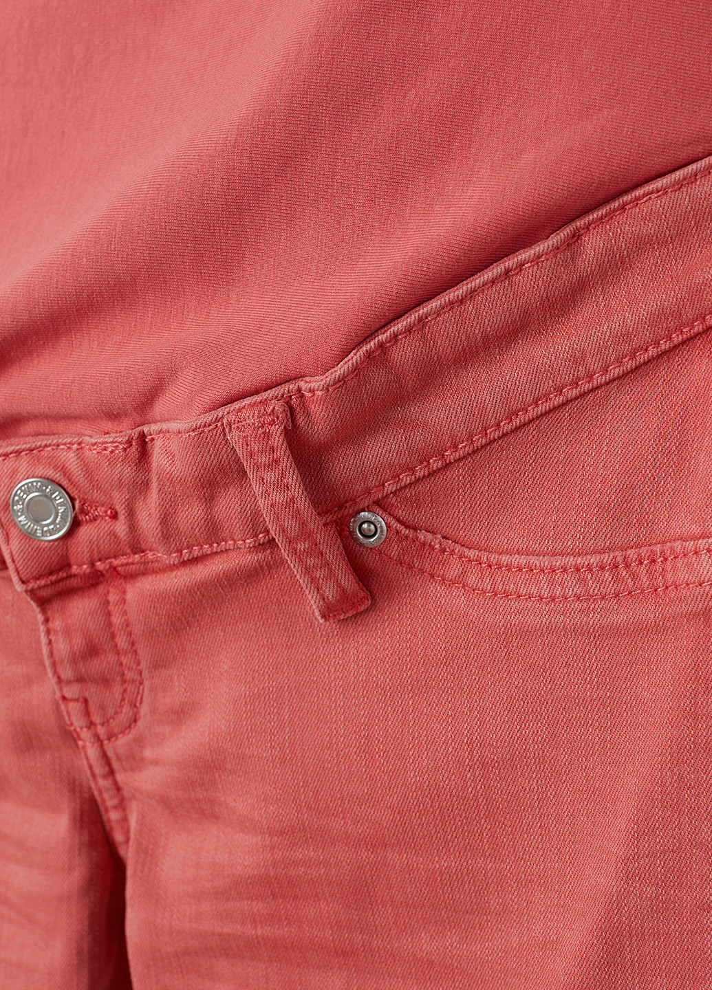 Терракотовые демисезонные зауженные джинсы для беременных H&M