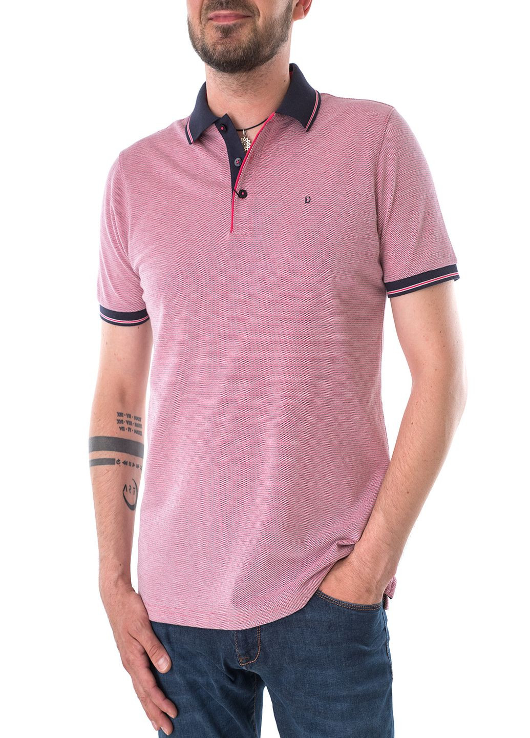 Розовая футболка-поло для мужчин Ragman однотонная