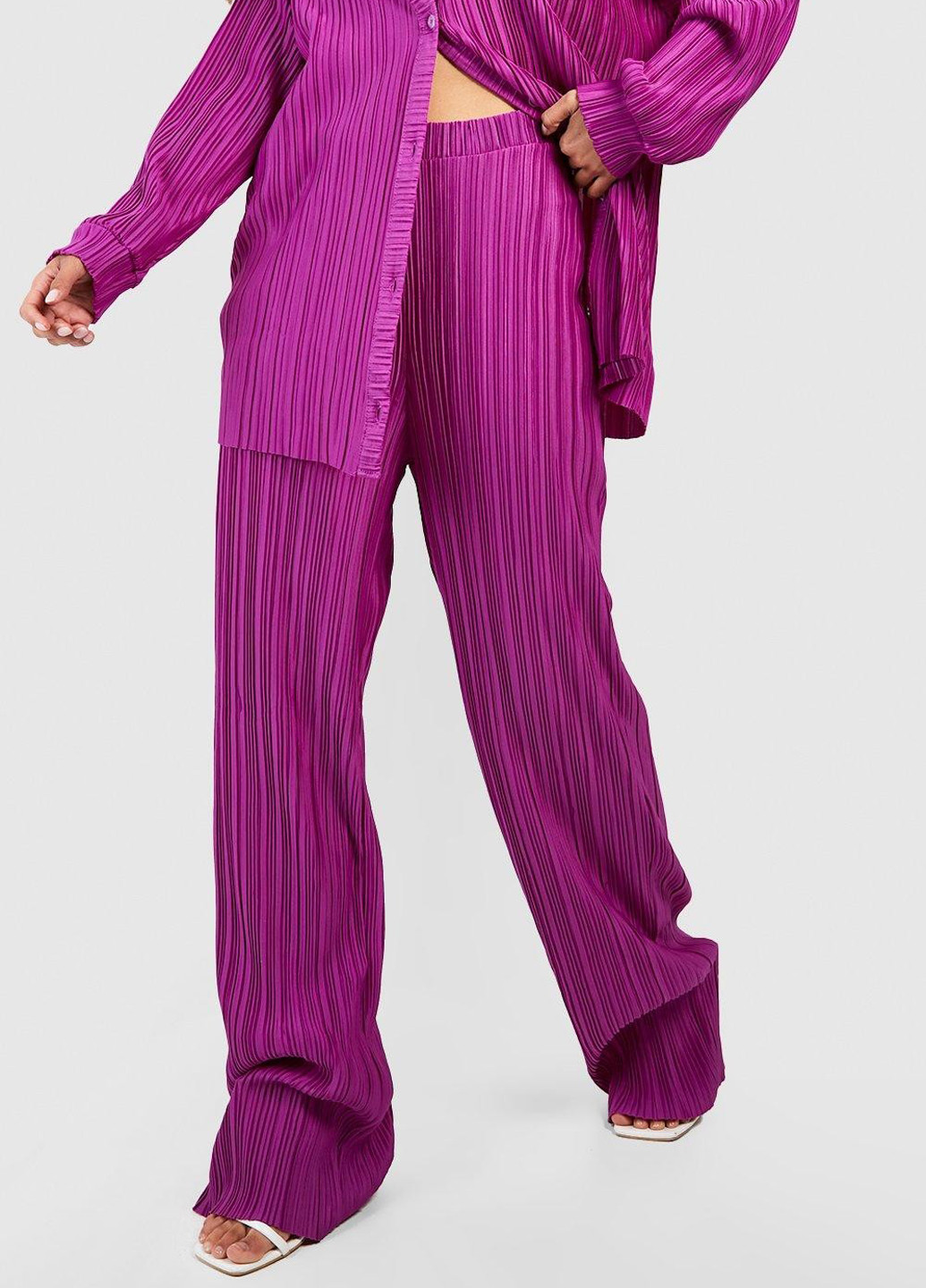 Фиолетовые кэжуал летние прямые брюки Boohoo