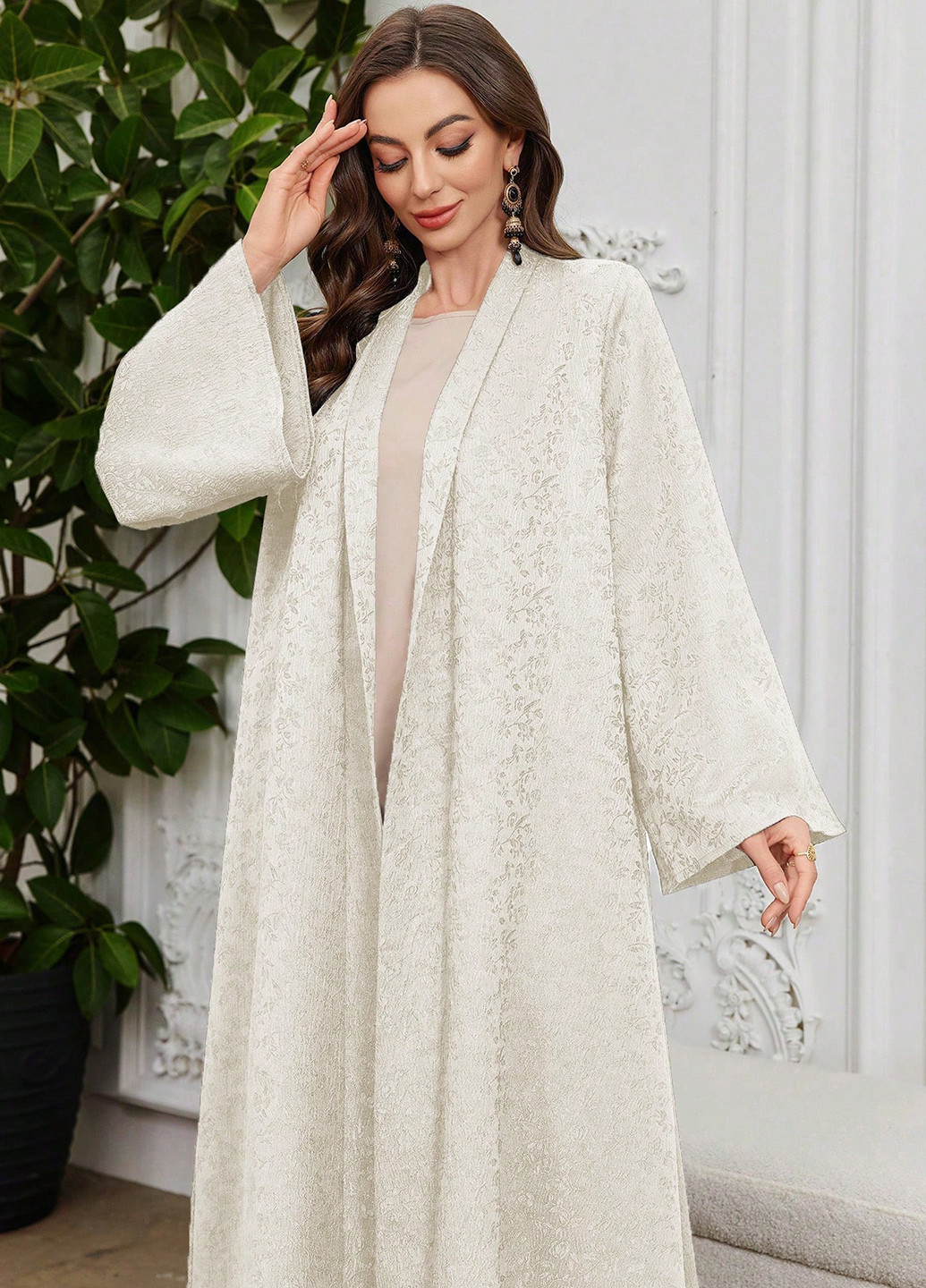 Кремовое вечернее, кэжуал платье SHEIN однотонное