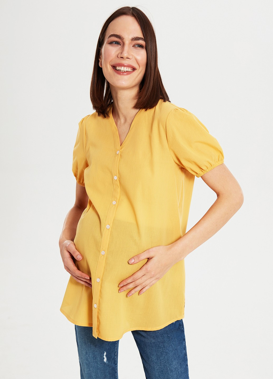 Желтая летняя блуза для беременных LC Waikiki