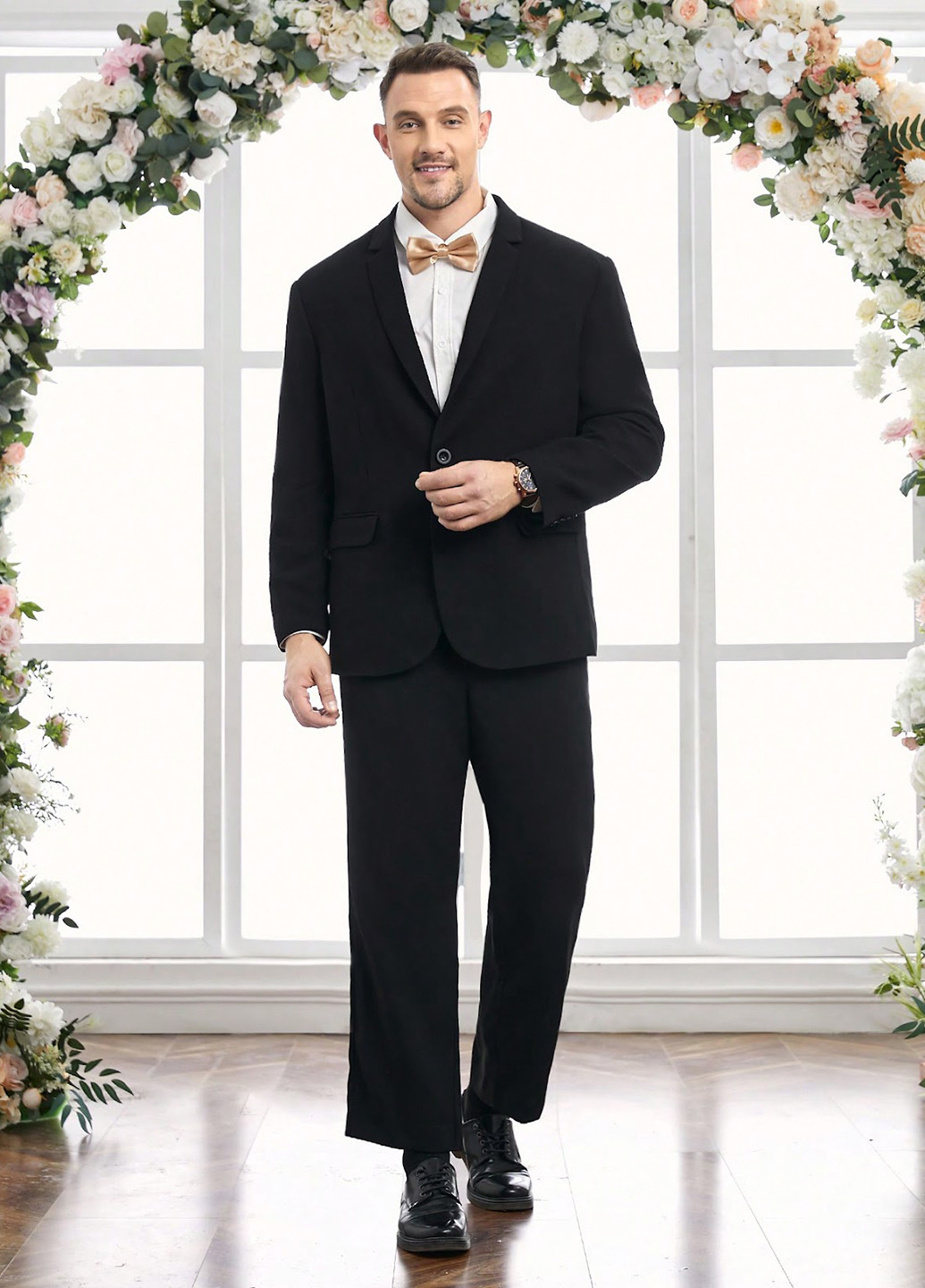 Черный демисезонный костюм (пиджак, брюки) брючный SHEIN