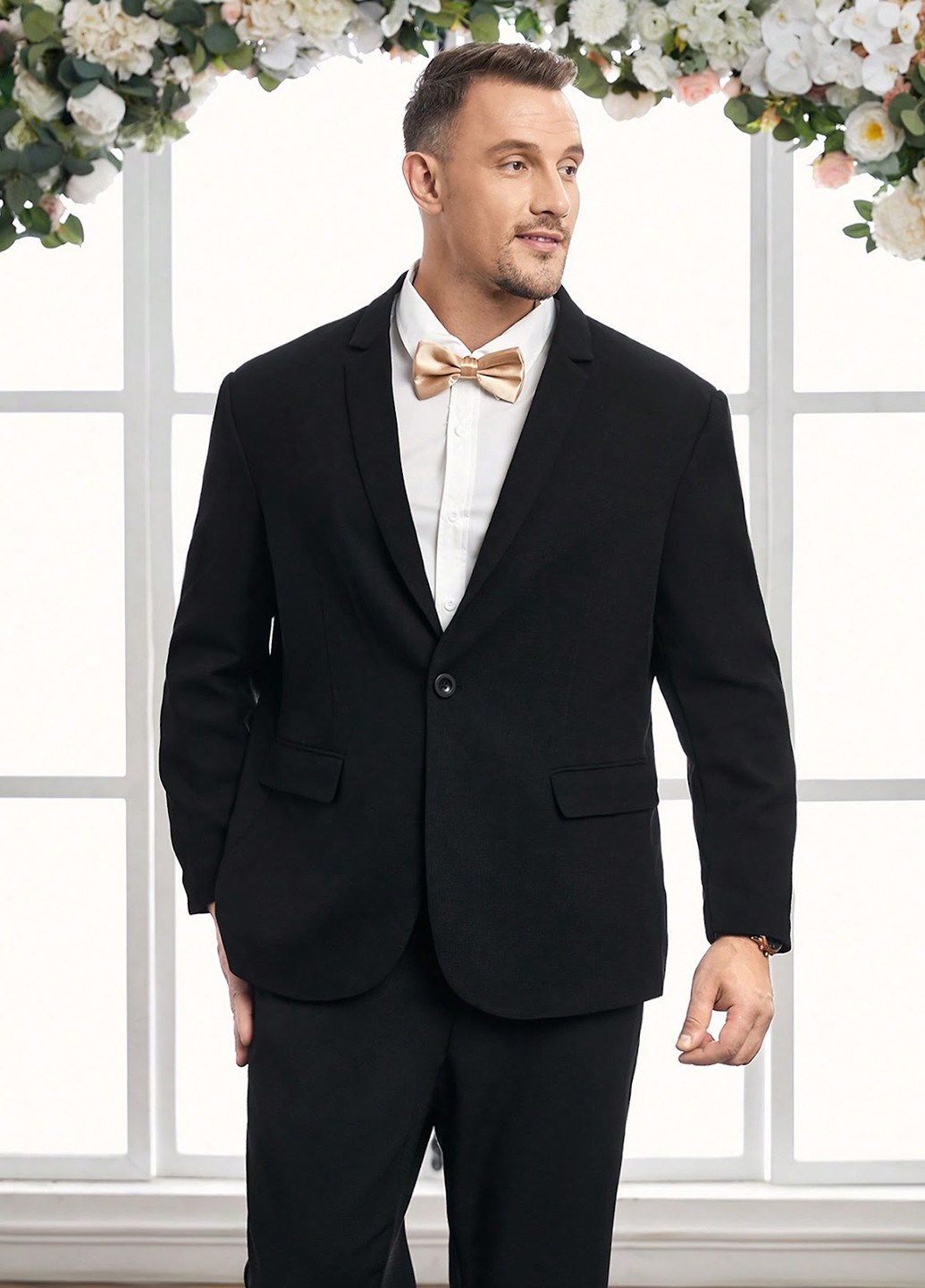 Черный демисезонный костюм (пиджак, брюки) брючный SHEIN