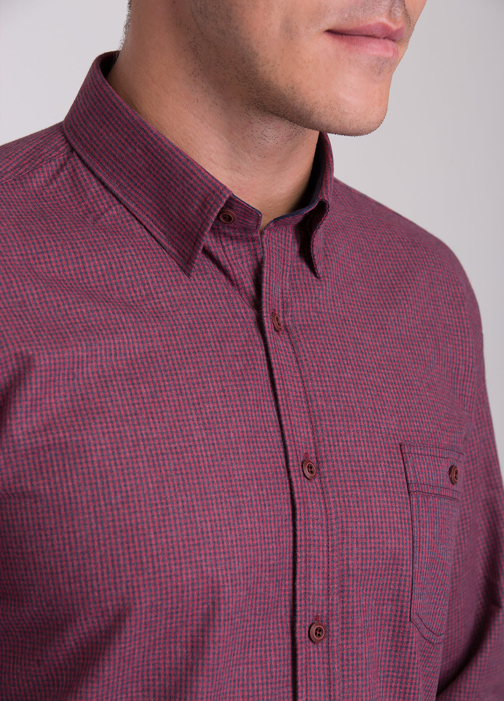 Бордовая кэжуал рубашка в клетку Trend Collection
