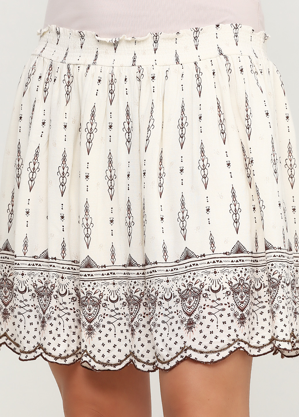 Молочная кэжуал цветочной расцветки юбка Clockhouse мини