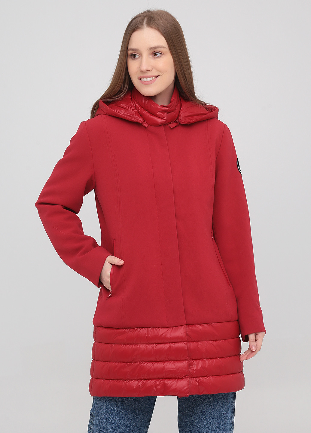 Красное демисезонное Пальто однобортное FRANCESCA E.VERSACE